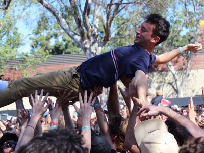 Mark was a control freak when it came to crowd surfing 